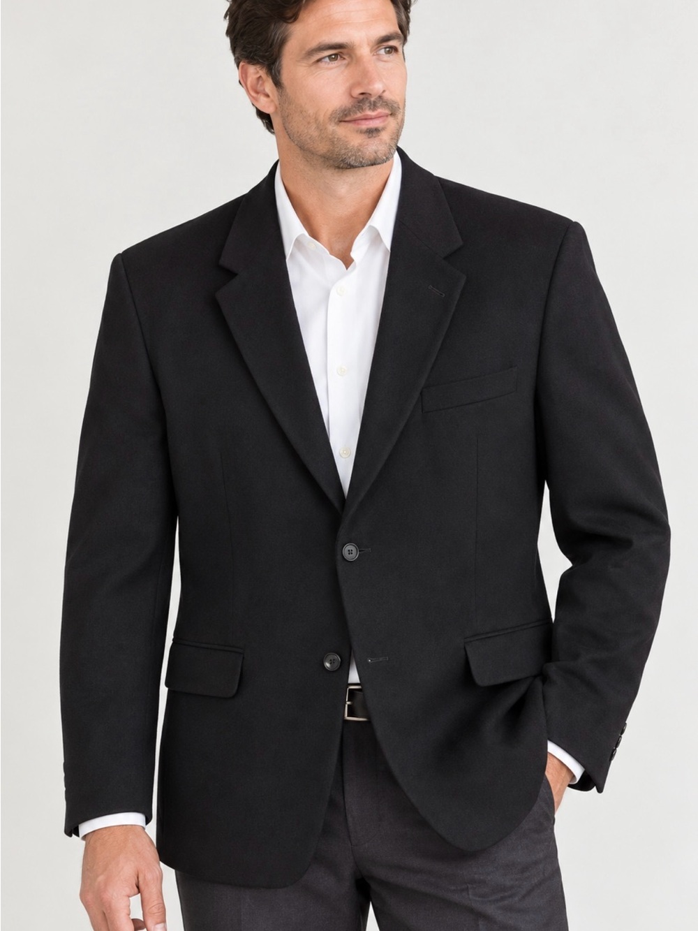 Club Room Men’s Black 100% Camel Hair Blazer Sport Coat 46R Two Button Soft